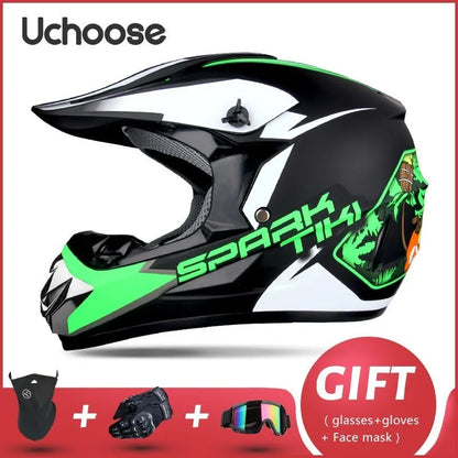 DOT Certified Professional Off-Road Motorcycle Helmet - Adults & Children - Downhill Racing Motor Helmet with Free Gift