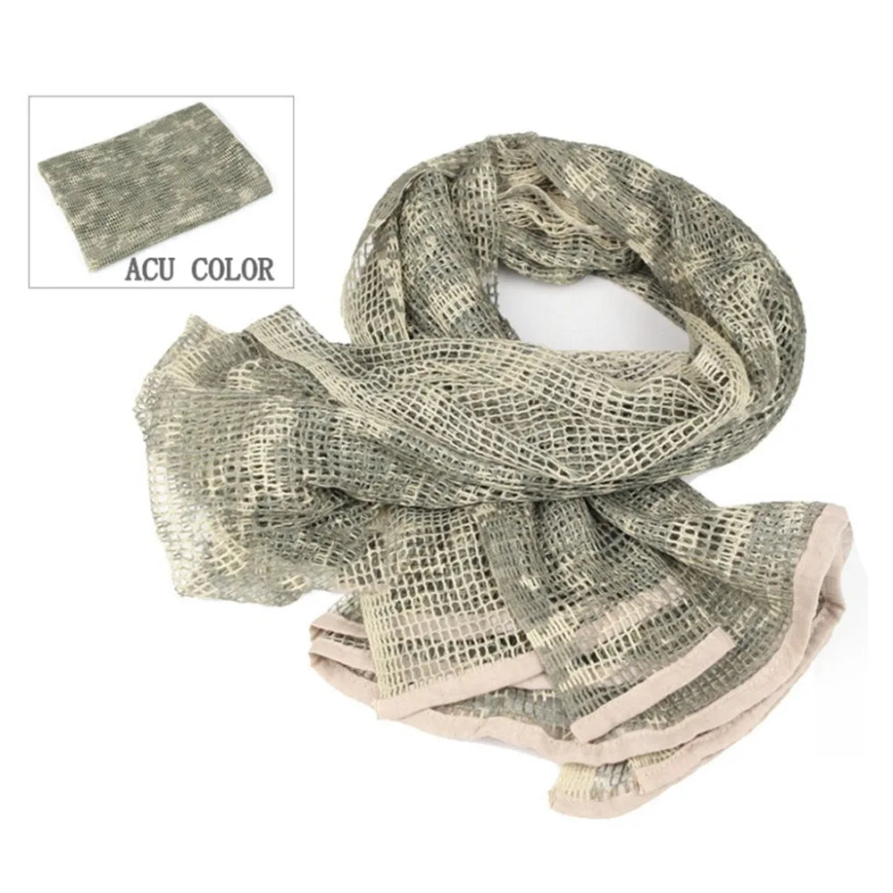 75" x 35" Tactical Camouflage Mesh Scarf - Polyester-Cotton Camo Net for Hunting, Shooting & Outdoor Sports