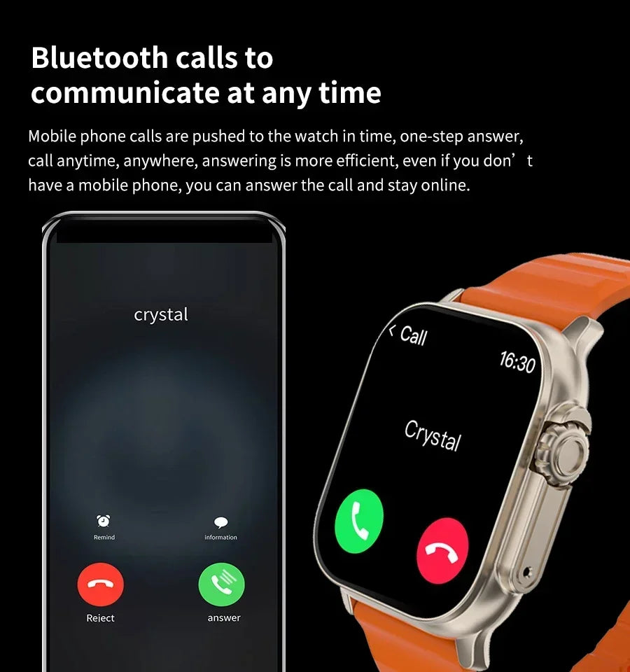 T800 U2 Smart Watch 49mm - NFC, GPS, Bluetooth, Wireless Charging