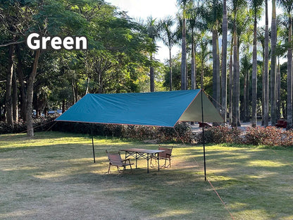 Waterproof Camping Tarp - 3500mm PU Coated 190T Polyester Sun Shelter with UV Protection - Multiple Sizes Available