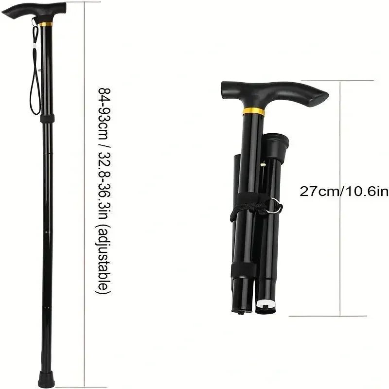 Aluminum Alloy Telescopic Walking Stick - Adjustable Folding Hiking Trekking Poles for Outdoor Activities and Elderly Support