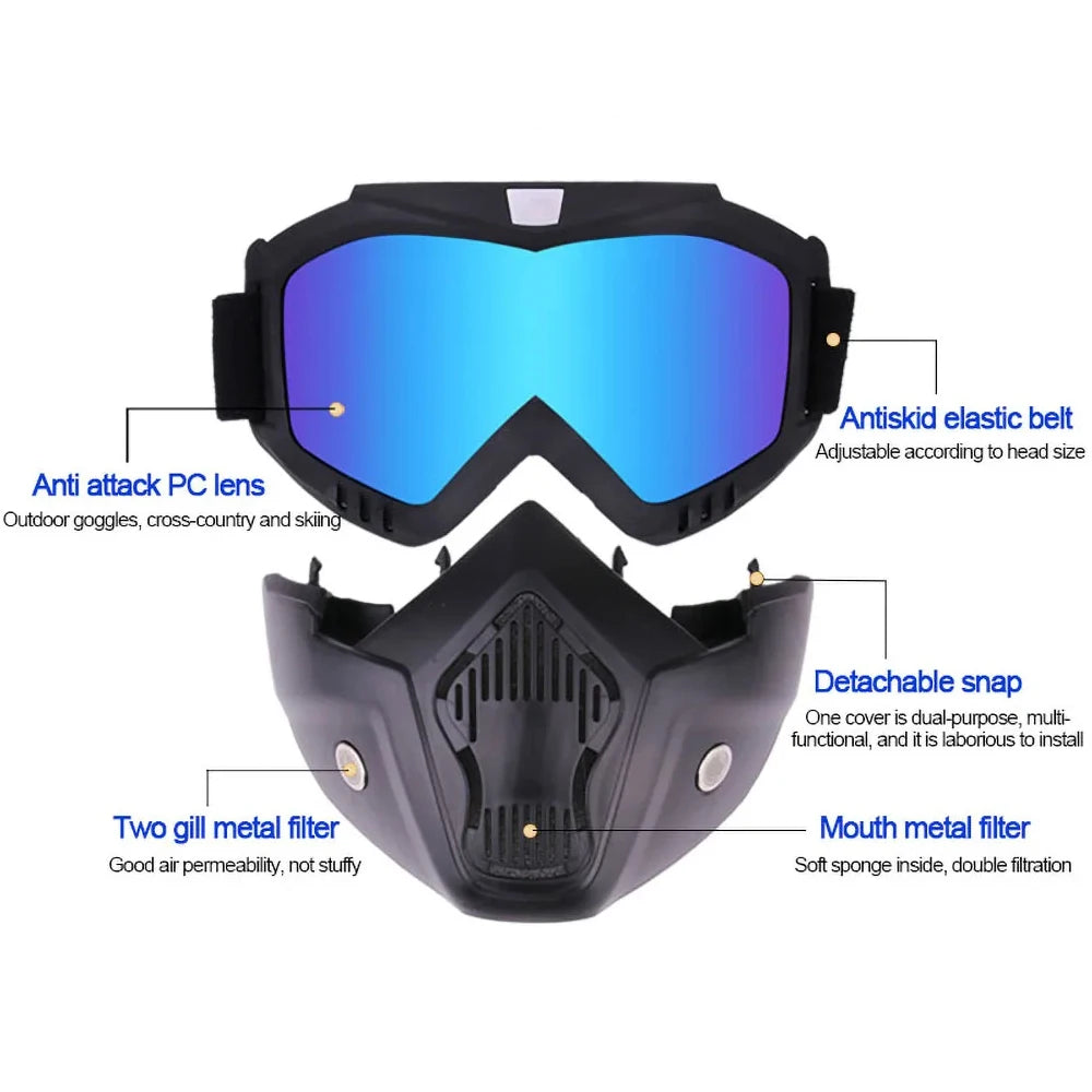 Full Face Tactical Protection Mask - Windproof Helmet for Motorcycle Racing, Off-Road, Skiing, Cycling & Outdoor Sports