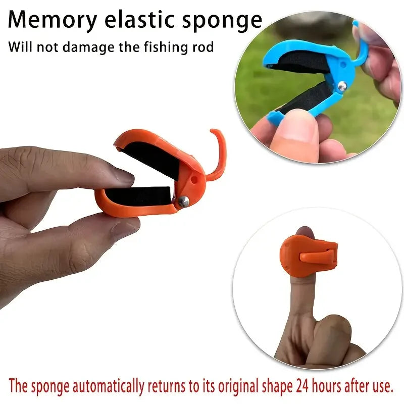 2-Piece Fishing Rod Clip Holder - 2pcs Quick-Attach Tool-Free 1-Hand Secure Grip Tackle Organizer for Freshwater Rods