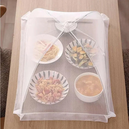 Foldable Mesh Food Covers - Washable Insect Proof Dish Protection for Kitchen Tables (3-Pack)