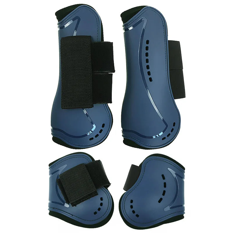 Adjustable Horse Leg Splint Boots - PU Neoprene Protective Support for Training, Racing, Riding & Jumping