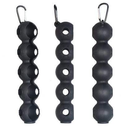 Portable Silicone Golf Ball Pouch - 5-Ball Capacity Carry Case with Hook - Essential Golf Accessories