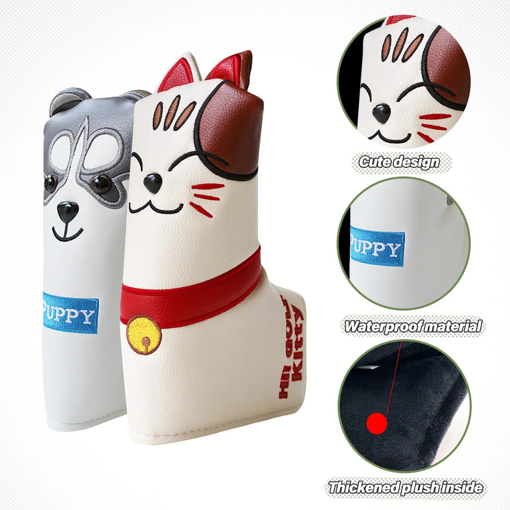 Golf Blade Putter Cover - Multiple Style Headcover with Magnetic & Hook-and-Loop Closure, Club Protective Headgear