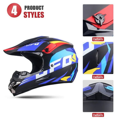 DOT Certified Professional Off-Road Motorcycle Helmet - Adults & Children - Downhill Racing Motor Helmet with Free Gift