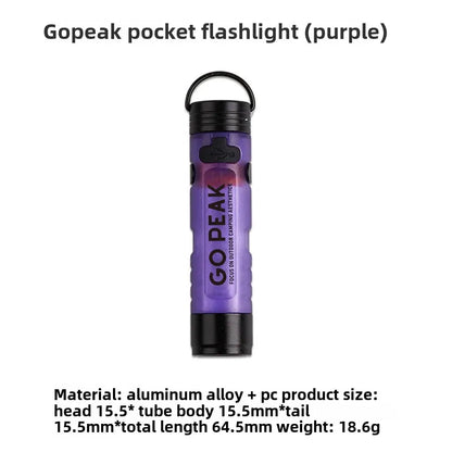 USB Rechargeable LED Mini Flashlight - Gopeak Pocket Keychain Torch with 5050 Chip, Long Endurance for Outdoor Hiking Camping Emergency Trail