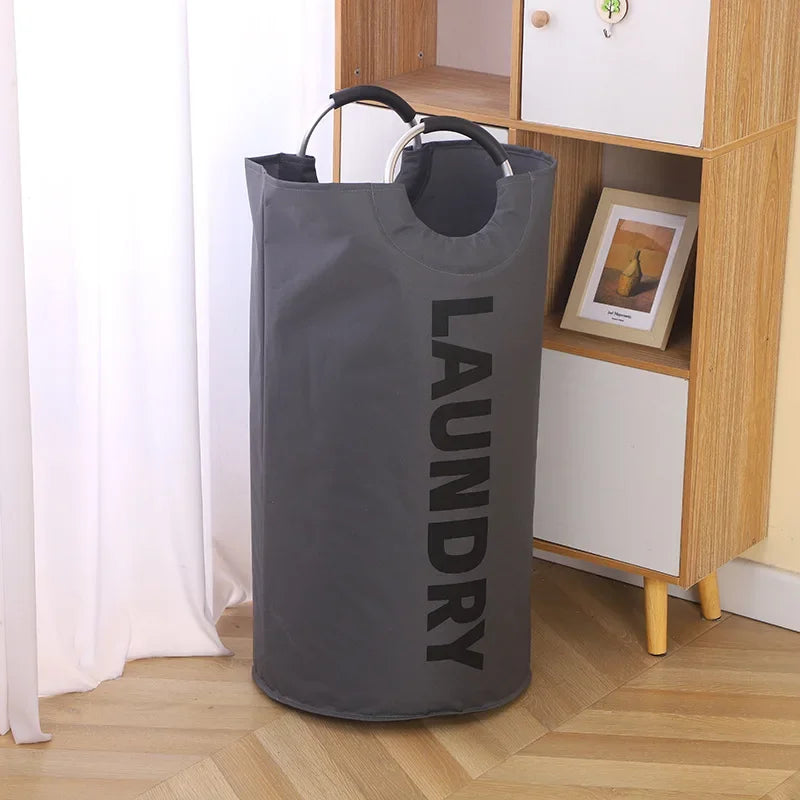 Oxford Cloth Laundry Hamper - Large Capacity Foldable Dirty Clothes Storage Basket for Bathroom