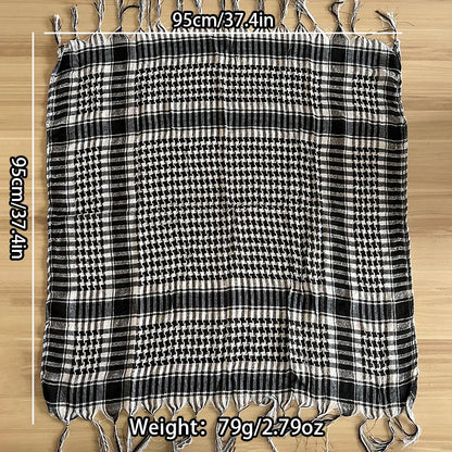 Unisex Tactical Military Plaid Scarf - Lightweight Army Style Arab Scarf for Warmth