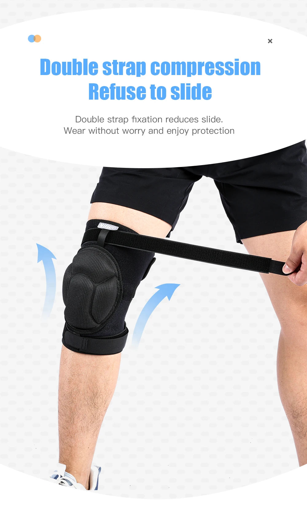 Thickened Anti-Collision Knee Pads - Elastic Pressure Strap Knee Brace for Volleyball, Extreme Sports & Protection