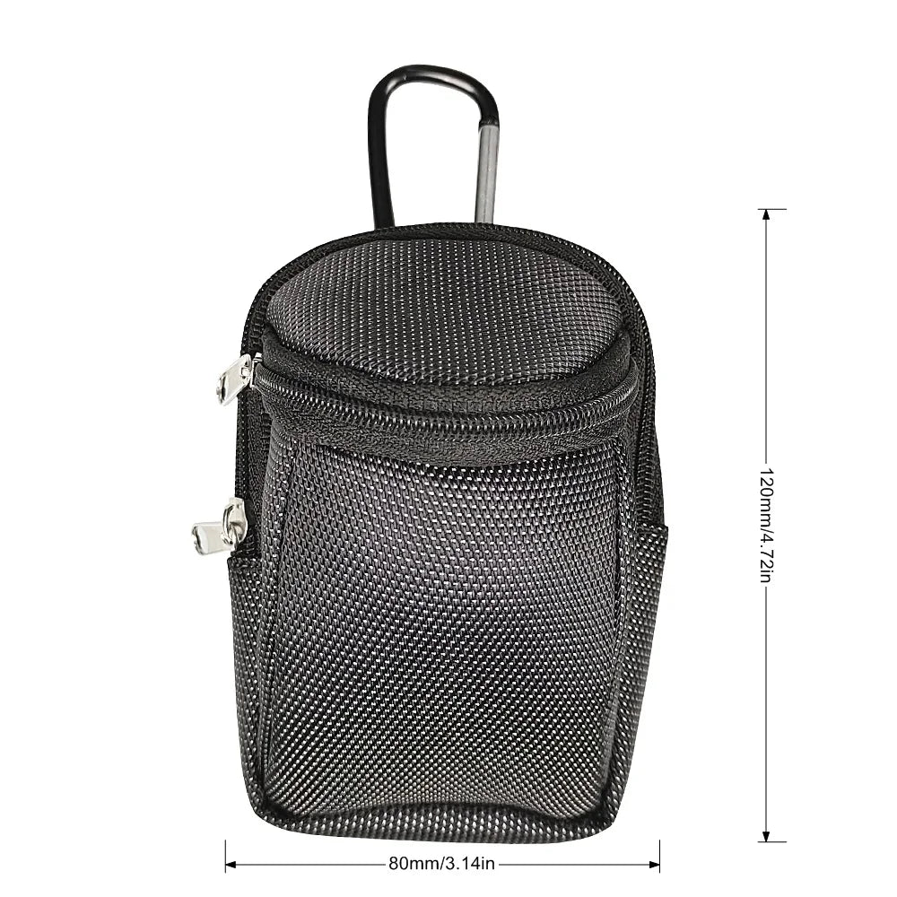 Portable Mini Golf Ball Waist Bag - Nylon Park Golf Ball Holder with Hook for Outdoor Sports