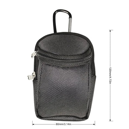 Portable Mini Golf Ball Waist Bag - Nylon Park Golf Ball Holder with Hook for Outdoor Sports