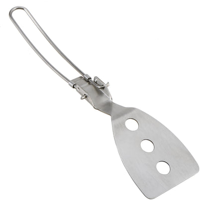 Stainless Steel Folding Spatula Turner - Compact Outdoor Cooking Tool for Camping, Hiking, BBQ, Picnic - Perfect for Mini Pancakes, Bread, Steak & Flat Cooking