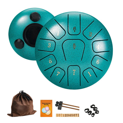 11-Note Steel Tongue Drum - 6 Inch Professional Sound Healing Instrument with Tuning Kit for Yoga, Meditation & Anxiety Relief