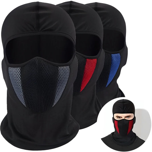 Breathable Motorcycle Balaclava - Full Face Mask with Neck Hood for Motocross & Motorbike Riding