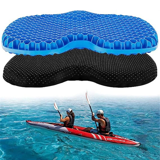 Anti-Slip Gel Kayak Seat Cushion - Waterproof Non-Slip Seat Pad for Sit-In Kayaks, Inflatable Kayaks, Canoes, and Boats