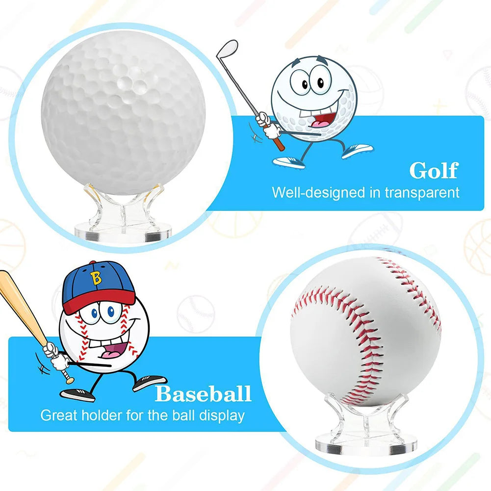Premium Acrylic Ball Display Stand - Clear Multi-Function Holder for Baseball, Golf, Softball, Tennis & Basketball Spheres