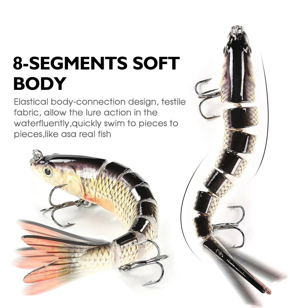Multi-Jointed Swimbait Fishing Lure - Slow Sinking Bionic Crank Bait for Freshwater & Saltwater Bass and Trout