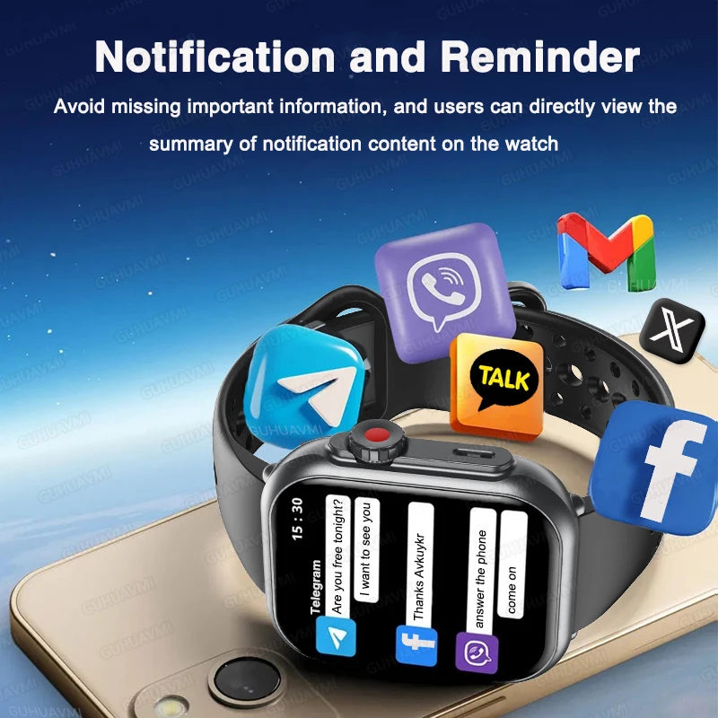 Ultra 2 SE Smart Watch - 1000mAh AMOLED GPS Fitness Tracker with Heart Rate Monitor & HD Calling for iOS & Android