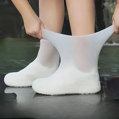 Silicone Waterproof Shoe Covers - Slip-Resistant Reusable Rain Boot Protectors for Outdoor Activities