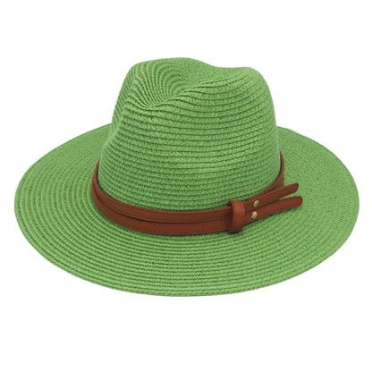 Breathable Straw Panama Hat - European American Style Jazz Sun Hat for Beach & Leisure