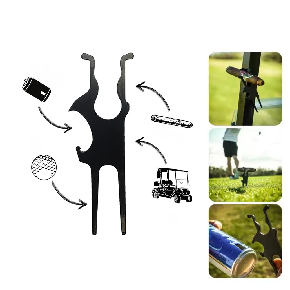Magnetic Golf Cart Cigar Holder & Divot Tool - Multi-Function Beer Clip Accessory (1PC/2PCS)