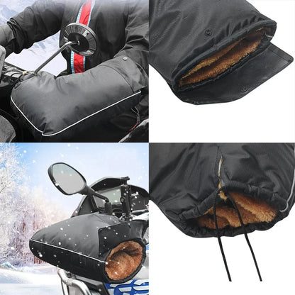 Winter Motorcycle Handlebar Muffs - Thick Warm Rainproof Gloves for Electric Scooter & Motorbike (2024)
