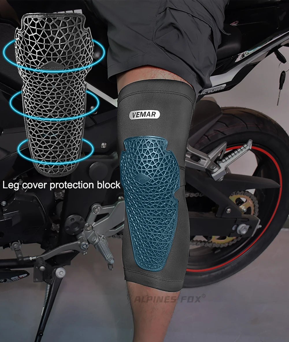 VEMAR Motorcycle Knee and Elbow Pads - Breathable Anti-Fall Protection Guards for Motocross, MTB, DH Cycling - High Elasticity Sleeves