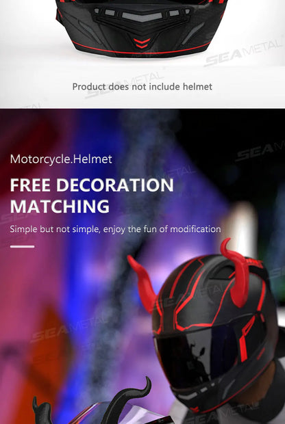 Devil Horns Motorcycle Helmet Decoration - 2-Piece Set with Suction Mount | Cosplay Styling Accessory