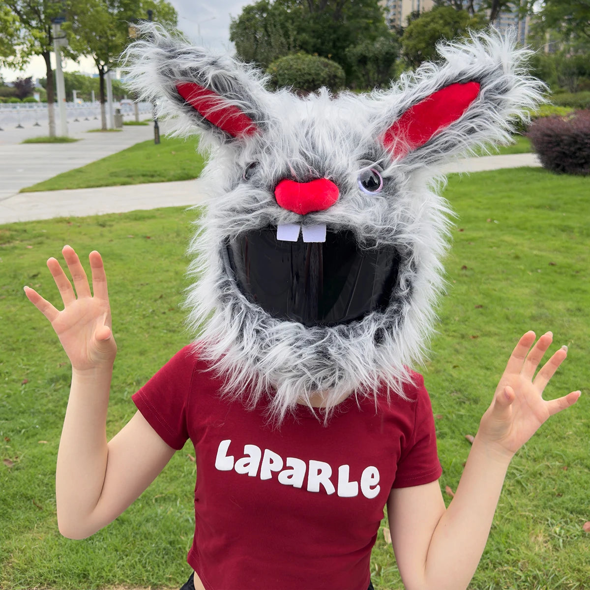 Cartoon Plush Animal Motorcycle Helmet Cover - Fabric Protection Accessory