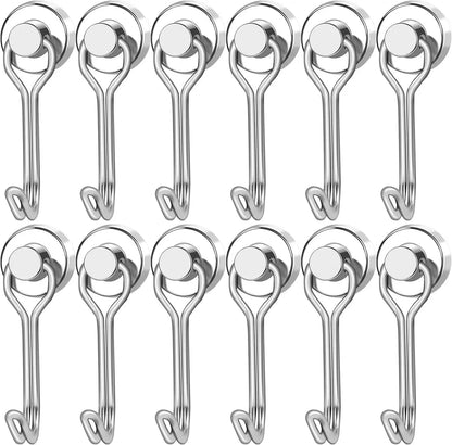 Heavy Duty Neodymium Magnetic Hooks - Extra Strong Magnets for Camping, Garage & Outdoor Storage (10-30 lbs, 3-20 Pack)