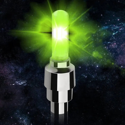 LED Tire Valve Cap Lights - Waterproof Neon Flash Lamp for Car, Motorcycle & Bicycle Wheels (2/4 Pack)