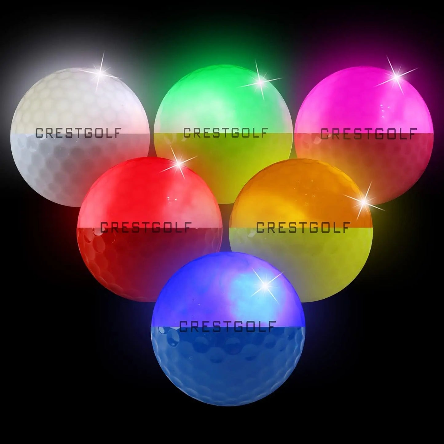 LED Glow-in-the-Dark Golf Balls - 12 Pack Luminous Night Training Balls