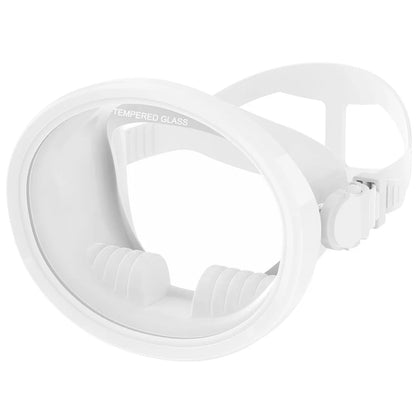 Classic Retro Oval Spearfishing Mask - Panoramic Wide View Scuba Diving Goggles with Tempered Glass Lens for Adults