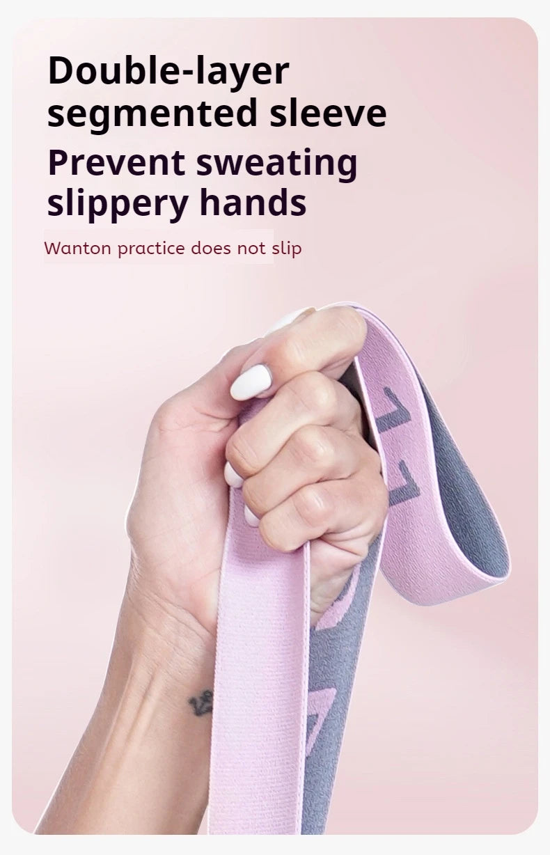 Yoga Resistance Band - Sectioned Stretching Belt for Pilates, Dance & Fitness Training