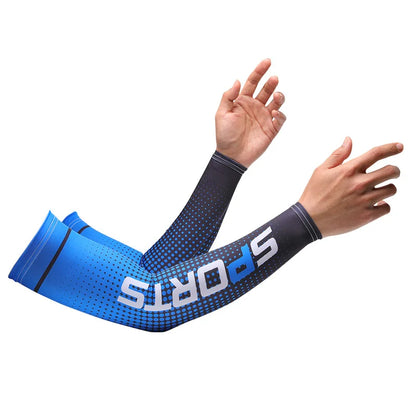 Men's UV Protection Cycling Arm Sleeves - Ice Fabric Sun Protection Compression Sleeves for Summer Sports