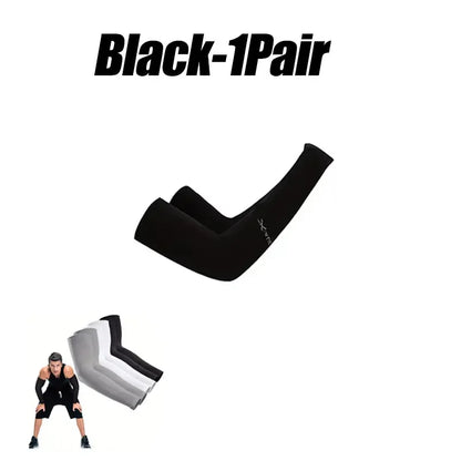 10 Pairs Summer Cycling Ice Silk Arm Sleeves - UV Protection Cooling Arm Covers for Running & Outdoor Sports - Fingerless Unisex