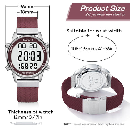 Pedometer Sport Watch - Digital Step Counter with Calorie & Mile Tracker, Waterproof Fitness Watch for Walking & Running