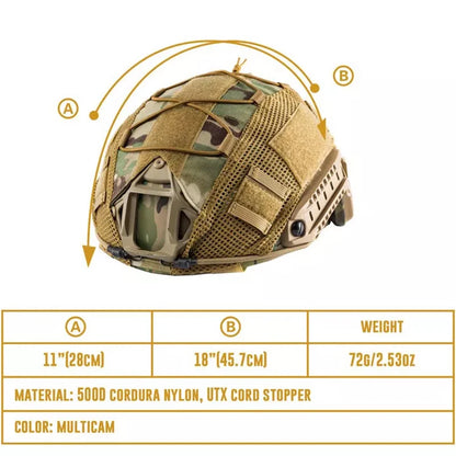 BOOIU Tactical Helmet Cover - Camo Cloth with Velcro for Airsoft Fast Helmets | Military CS Hunting Gear (Cover Only, Helmet Not Included)