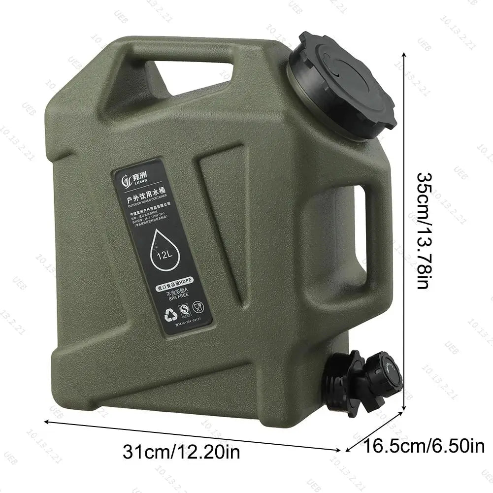 Portable Water Container with Electric Pump - 11L/12L Camping Water Dispenser for Outdoor Use