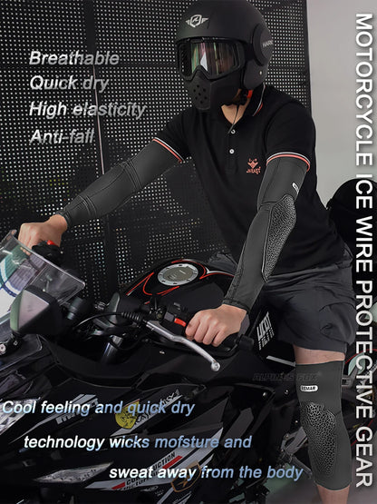 VEMAR Motorcycle Knee and Elbow Pads - Breathable Anti-Fall Protection Guards for Motocross, MTB, DH Cycling - High Elasticity Sleeves