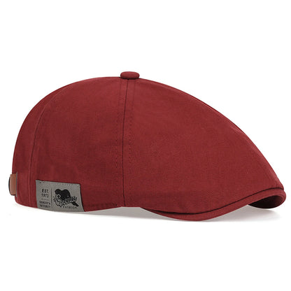 Adjustable Newsboy Cap with Side Letter Detail - Unisex Flat Cap for Casual & Athletic Wear