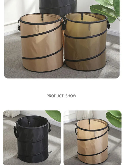 Portable Pop-Up Camping Trash Can - Collapsible Outdoor Garbage Container for Garden & Camping