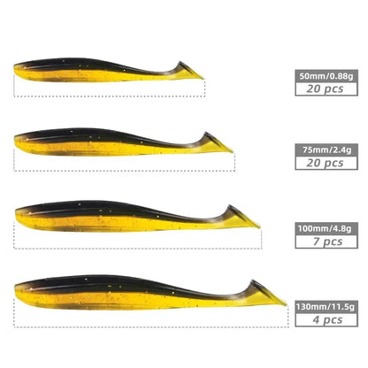 MEREDITH Soft Silicone Fishing Lures - Easy Shiner Wobblers 50mm/65mm/75mm/100mm - Artificial Plastic Baits for Carp Fishing