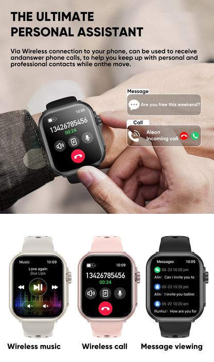 Ultra 2 SE Smart Watch - 1000mAh AMOLED GPS Fitness Tracker with Heart Rate Monitor & HD Calling for iOS & Android