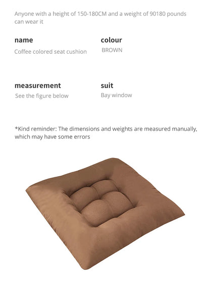 Square Seat Cushion - Linen & Pearl Cotton Blend with Removable Washable Cover - Protective Mat for Home, Office & Computer Chair