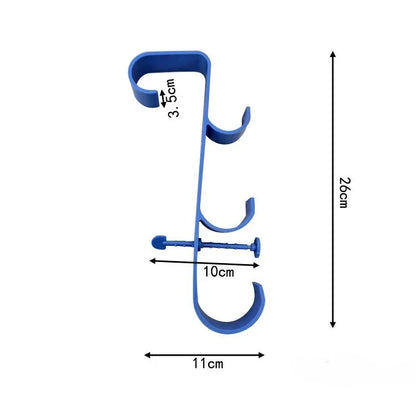 Adjustable Pool Pole Hooks - 2/3-Hook Swimming Pool Equipment Hanger for Telescopic Skimmer Poles and Pool Accessories