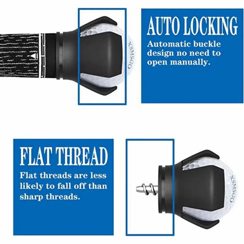 Golf Ball Picker Clamp - Rubber & Zinc Alloy Ball Pick-Up Tool for Training & Practice Accessories